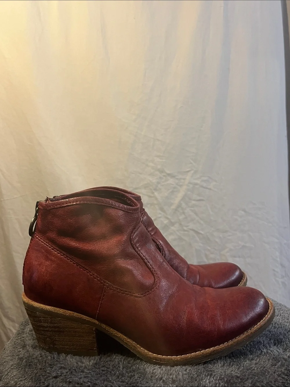 Söfft Red Leather zip up  Ankle Booties
